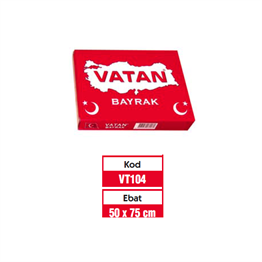 Vatan Bez Bayrak Türk %100 Polyester 50x75 VT104