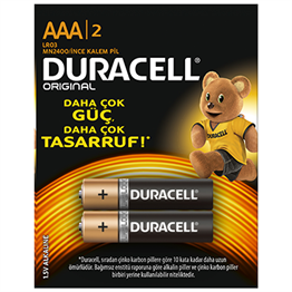 Duracell Alkaline AAA Kalem İnce Pil 1.5 V 2 Adet 